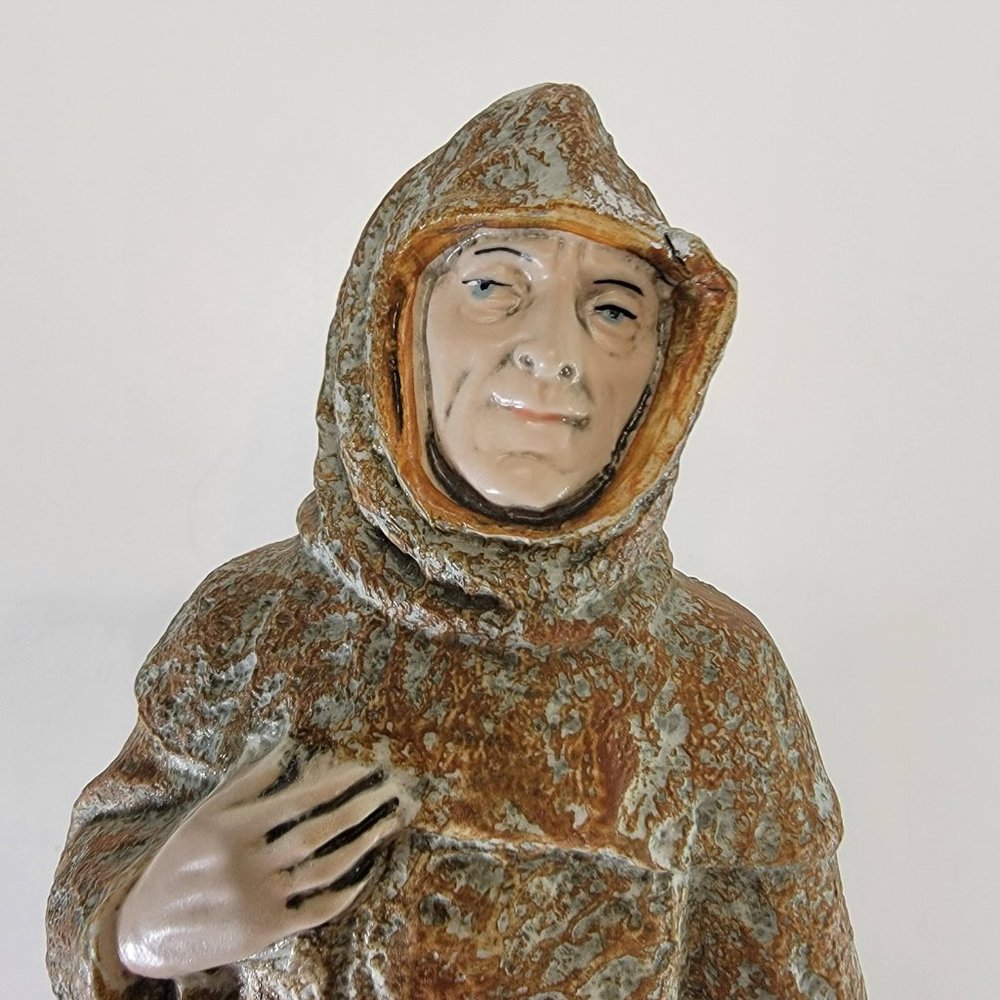 Figurine Monk Ekkehard Gourmet Gifts Selection Capodimonte Porcelain Italy 13"